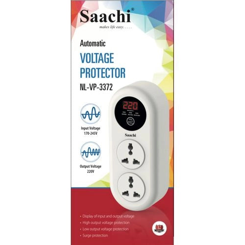 Saachi 15 Amps Voltage/Power Guard (All Electronic Equipment guard) - White(1 YR WRTY)
